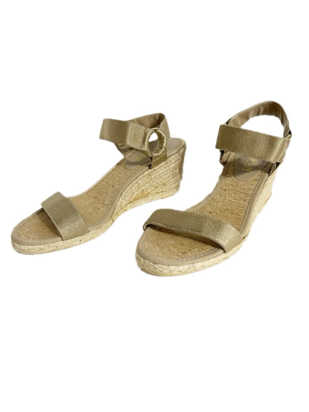 Lauren Ralph Lauren Ilene jute wedge sandal elastic strap toed buckle closure